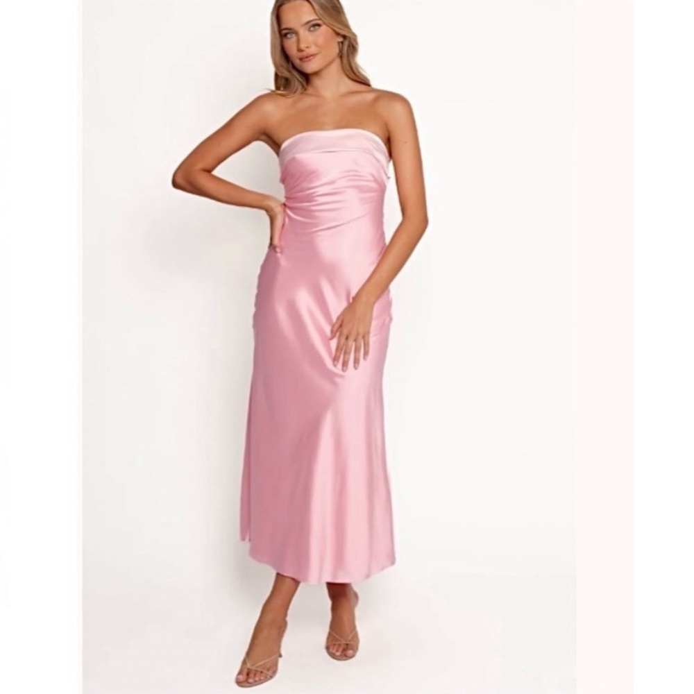 New Petal & Pup Ashe Strapless Midi Maxi Dress Size XL Pink Bridesmaid Wedding